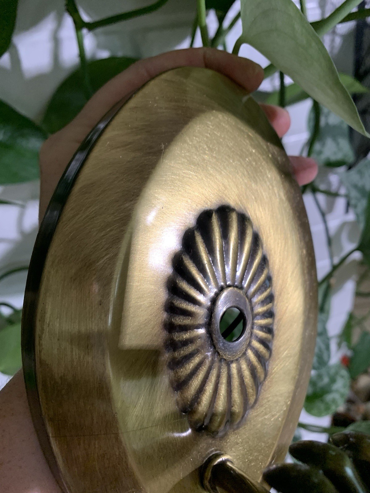 Vintage Lavery & Co Brushed Brass Wall Sconce W Glass Hurricane,9”H, Wired Works