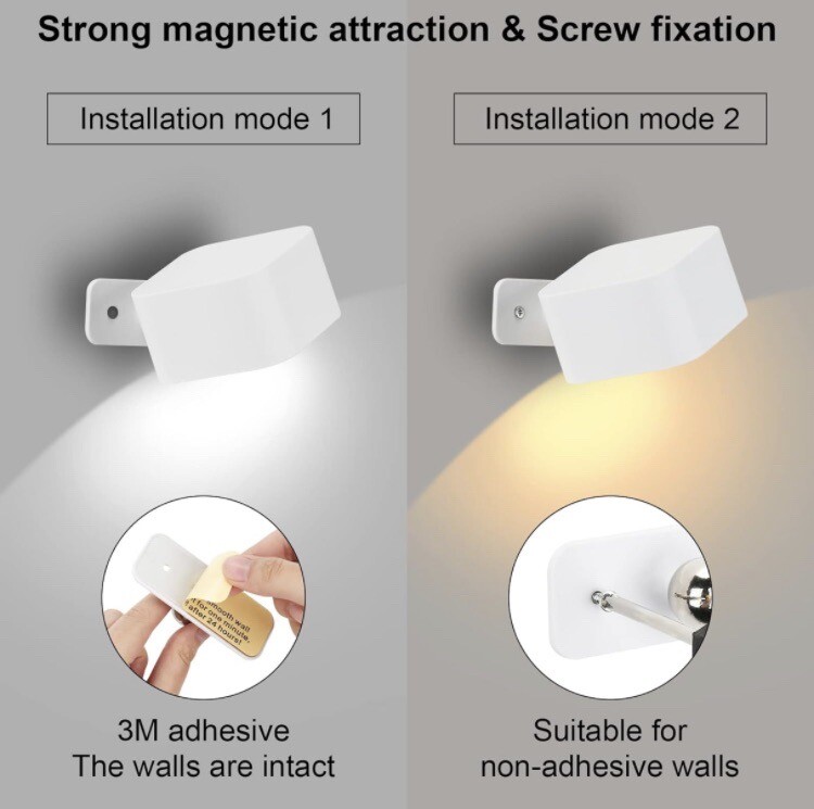 LIGHTESS White Wall Sconces Battery Operated with Remote and Touch Switch