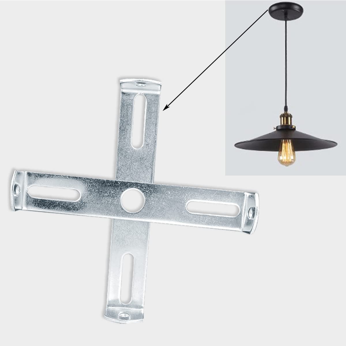 DVECUE 4Pieces Light Fixture Mounting Bracket for Ceiling 4 Sets Silver