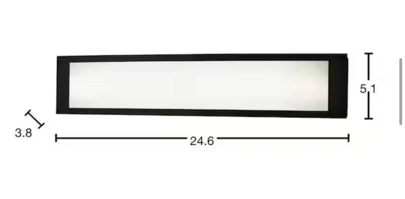 Hampton Bay Woodbury 24.5 in. Matte Black LED Vanity Light Bar