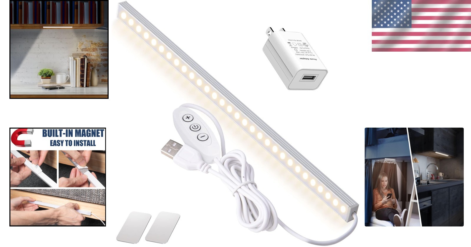 Energy-Saving 12 Inch LED Light Bar – Plug-in Magnetic Mount for Versatile Use