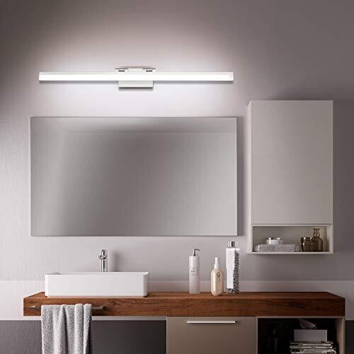 40in. Dimming Modern Led Vanity Light Silver Aluminum Frosted Acrylic CLEARANCE