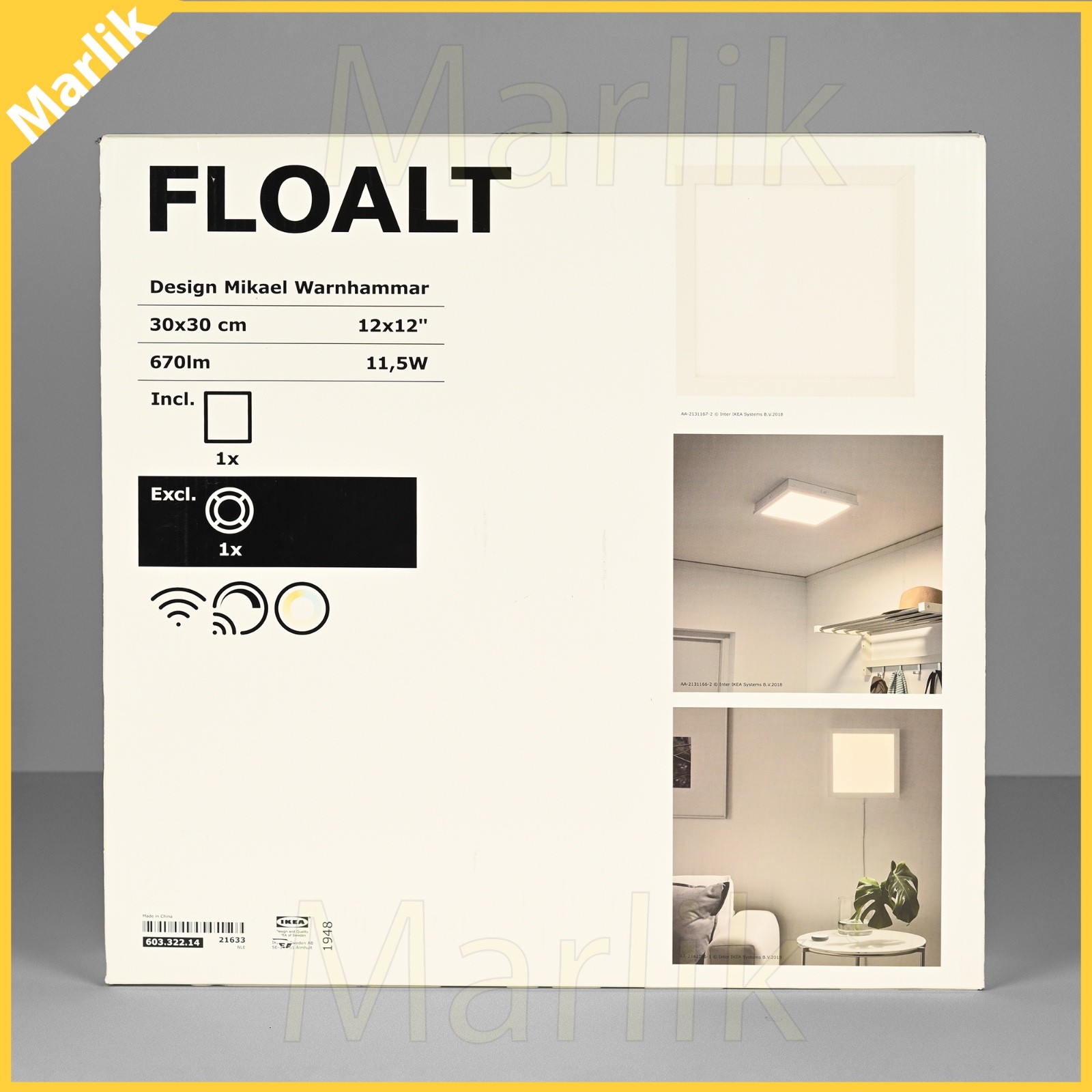 IKEA FLOALT LED Smart Light Panel 12×12″ Square, Dimmable Color & White Spectrum