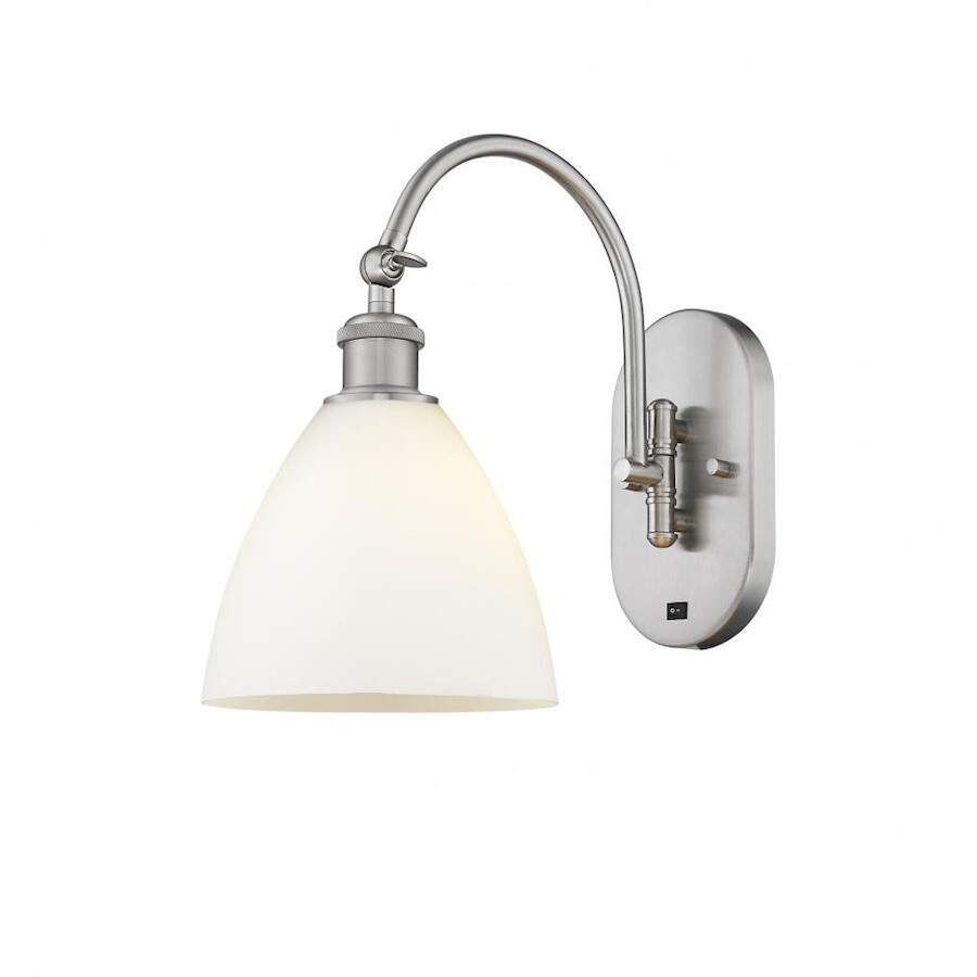 Innovations Ball Brist 7.5″ 1-L LED Sconce, SN/FR – 518-1W-SN-GBD-751-LED