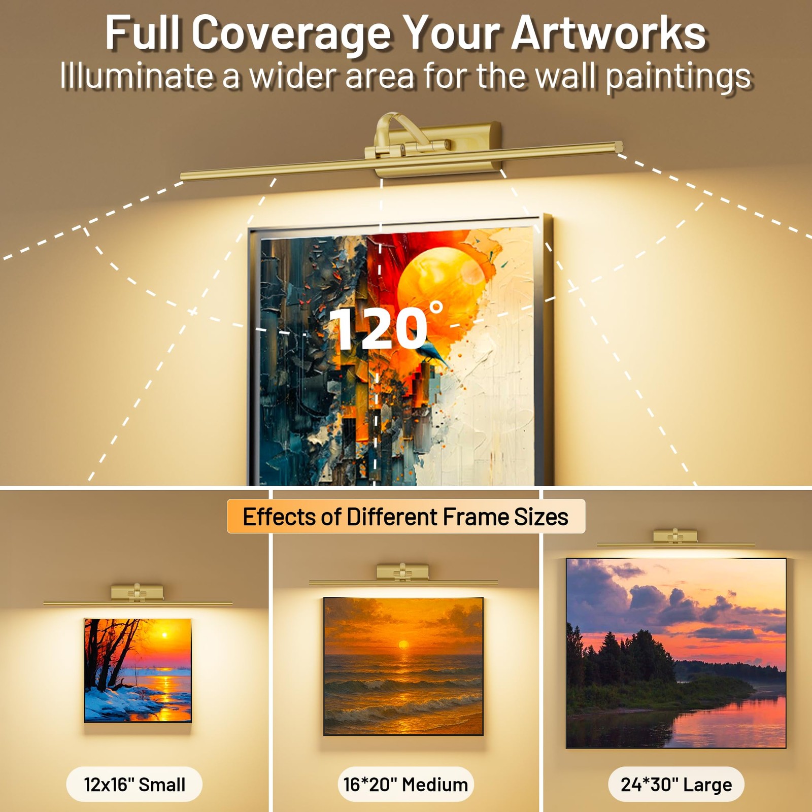 AIFEI Wireless Picture Lights for Wall Battery Operated, 8000mAh Long-Last