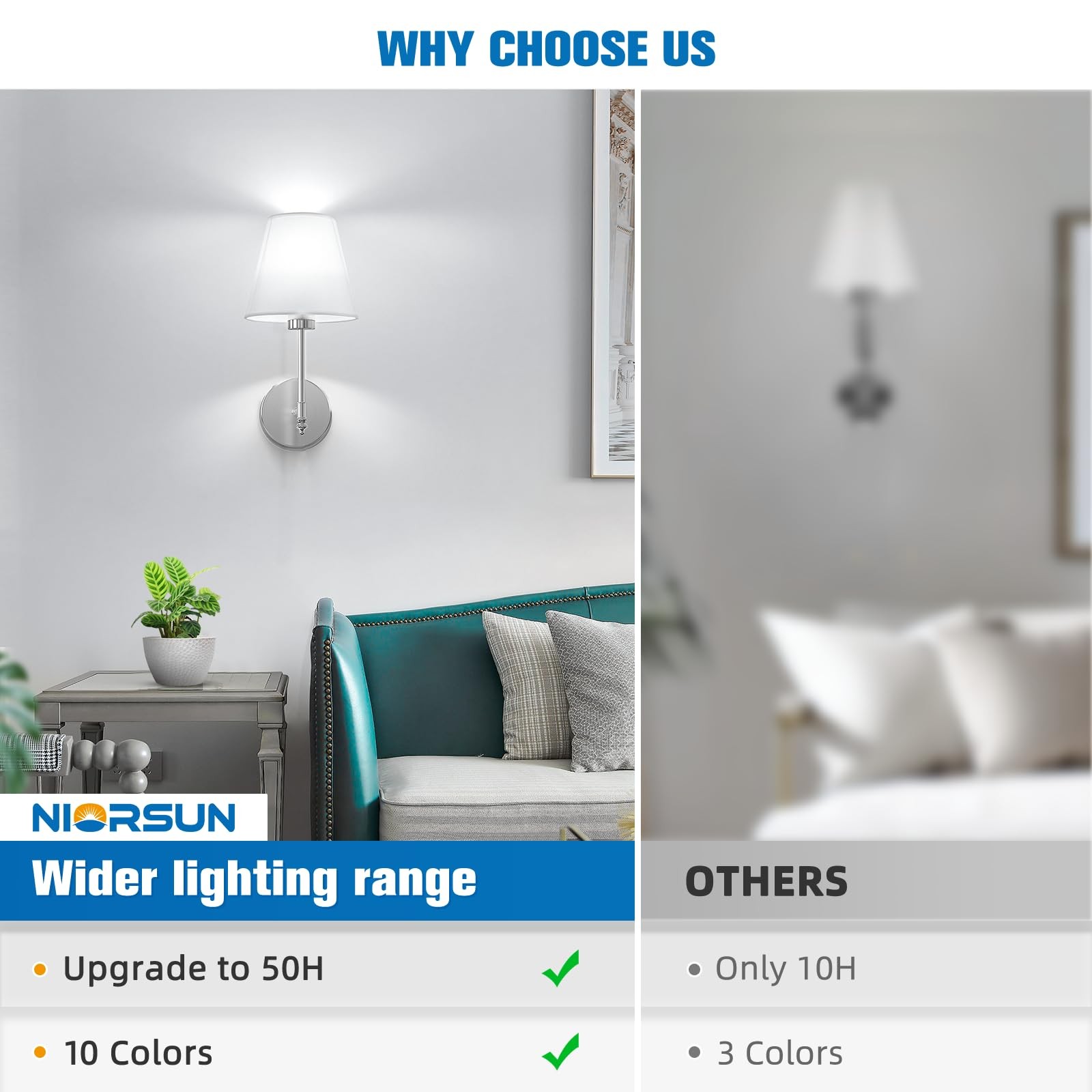 14.5 inch Battery Operated Wall Sconce Set of 2,Brushed Nickel Rechargeable W…