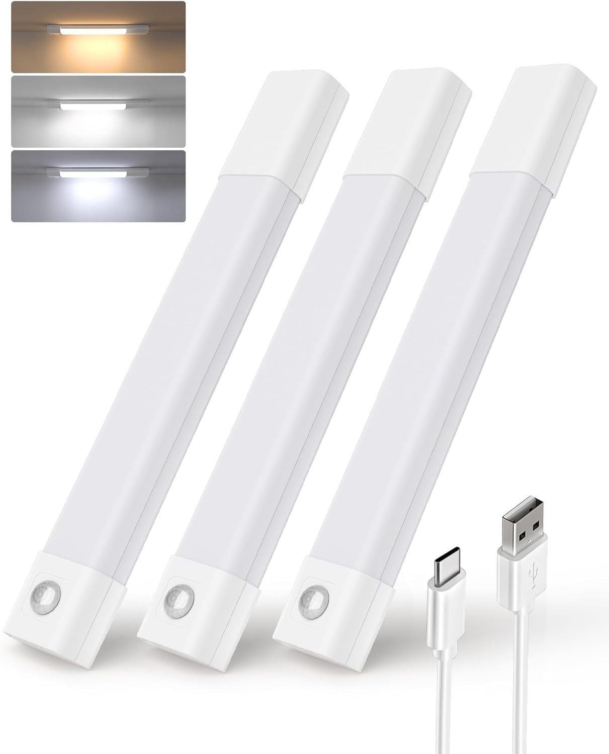 7” Motion Sensor Light Indoor Wireless Under Cabinet Lighting 30 LED 3 Pack