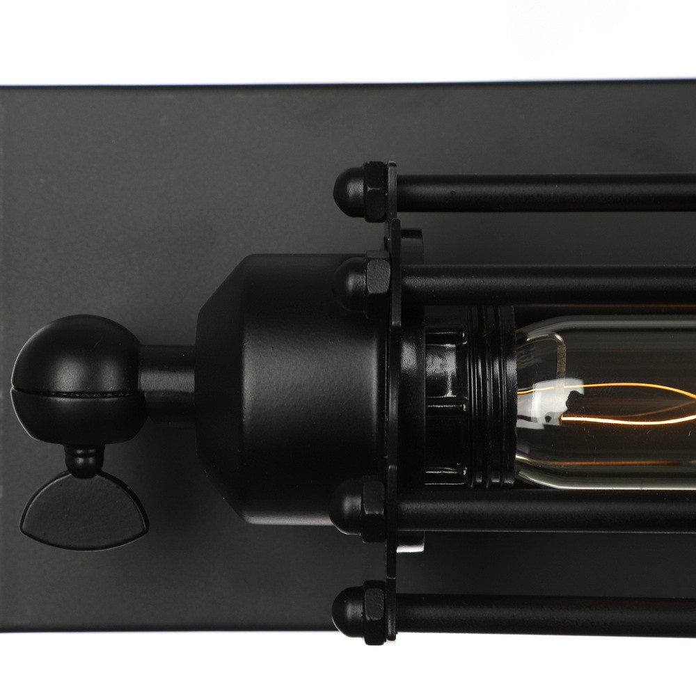 Industrial Black Wall Sconce Tube Wall Light Retro Bathroom Vanity Light Hallway