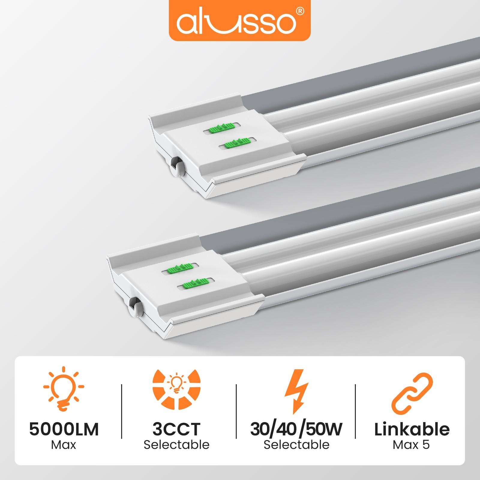 2-4 Pack 4FT LED Shop Lights 50W 5000lm 3CCT linkable Utility Lights for Garage