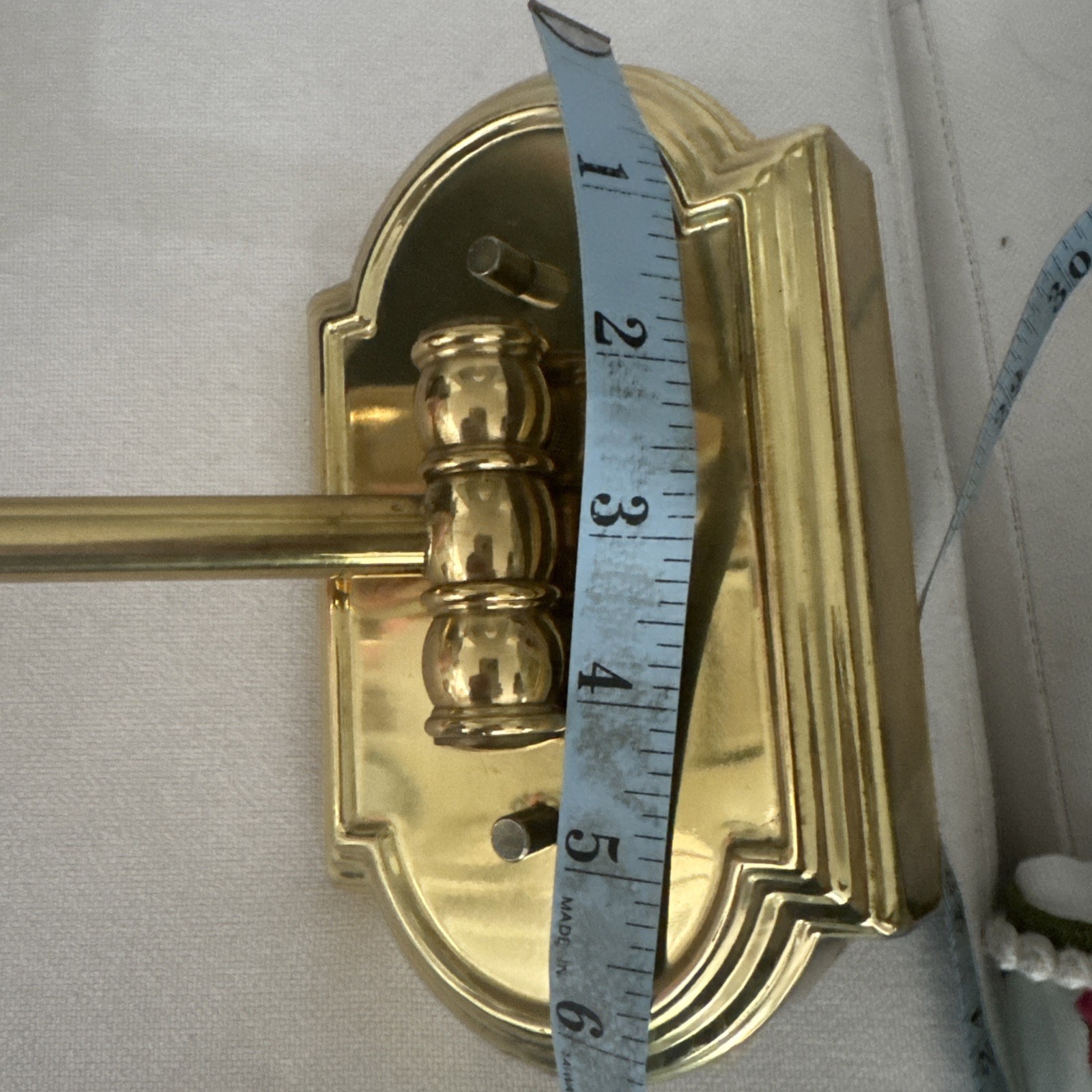 Vintage Brass Swing Arm Wall Lamp Plug In Adjustable Sconce w Shade Mid Century