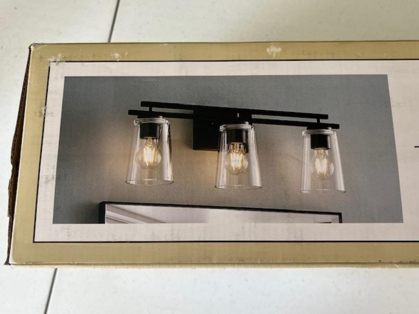 ALLEN + ROTH Houlton 22-in 3 Light Black Modern/contemporary Bathroom Vanity lig