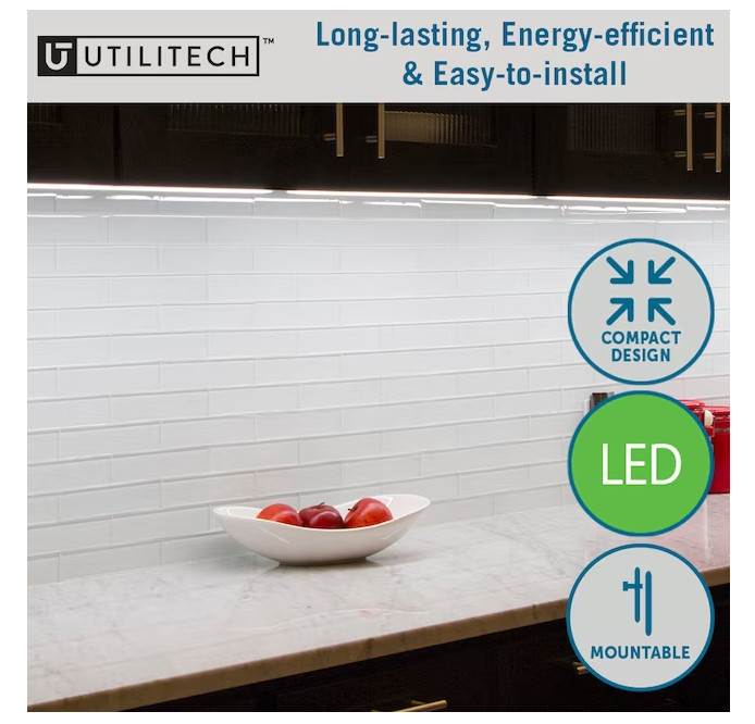Utilitech 12-in Hardwired LED Under Cabinet Light Bar Light