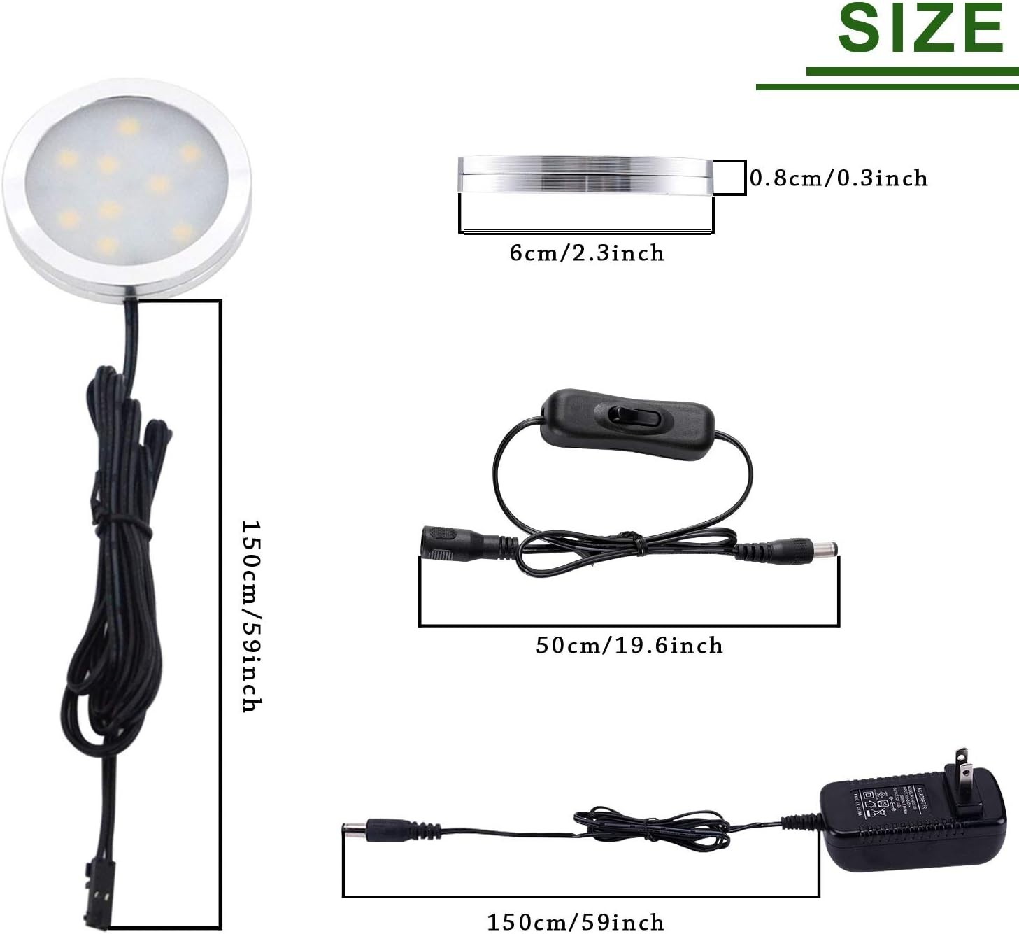 3-Pack 12V LED Under Cabinet Puck Lights – Warm White & Energy Efficient