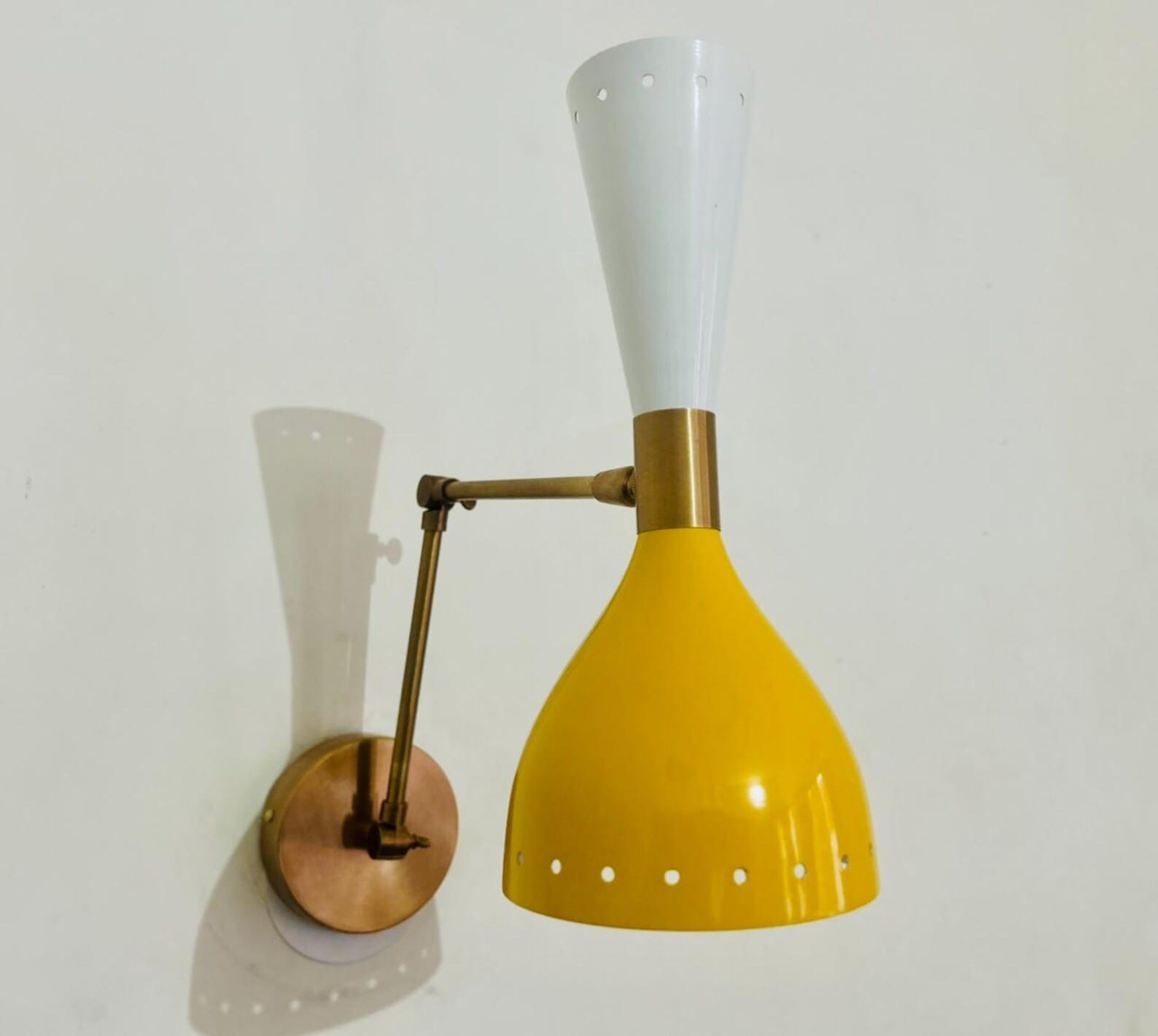 Mid Century 1950’s Brass Italian Diabolo Wall Sconce Light Fixtur Christmas Gift