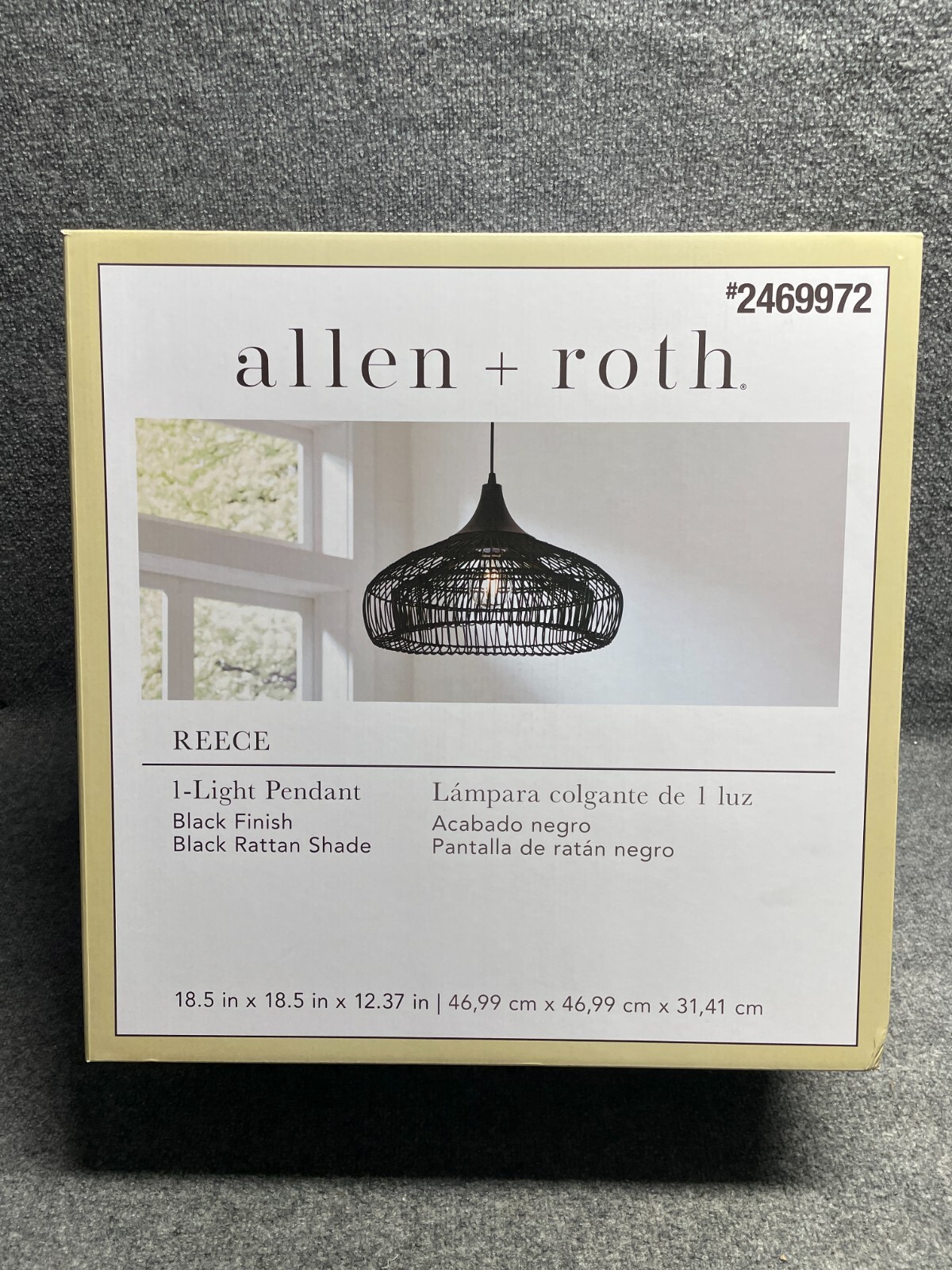allen + roth Reece Black Traditional Bell Hanging Pendant Light