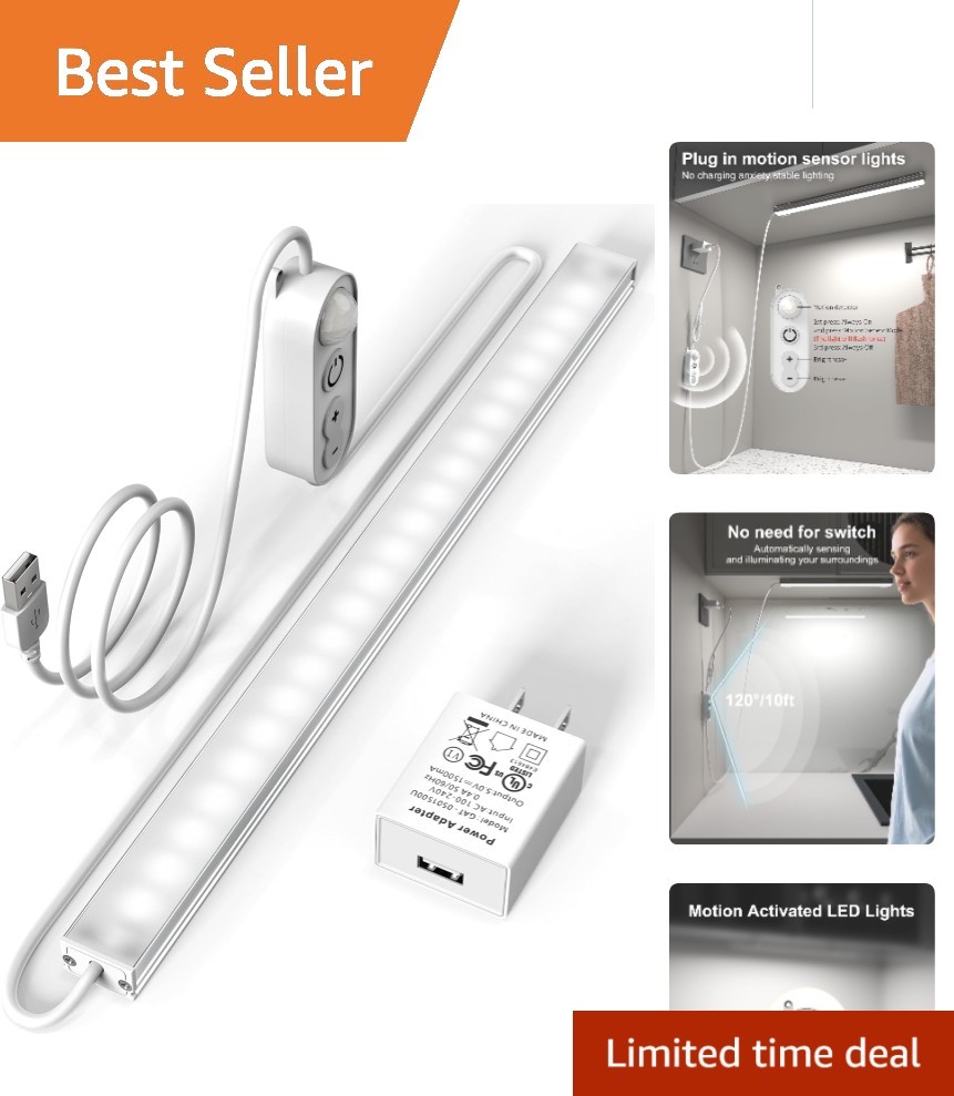 12-inch LED Counter Light Bar with Motion Sensor – Dimmable & Energy Efficient