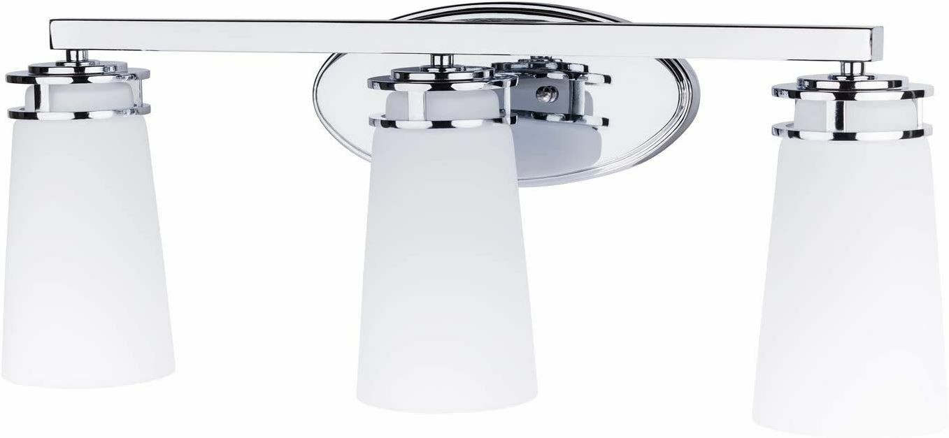 Miseno Chrome 3-Light Reversible Bathroom Vanity Light Wall Sconce Fixture