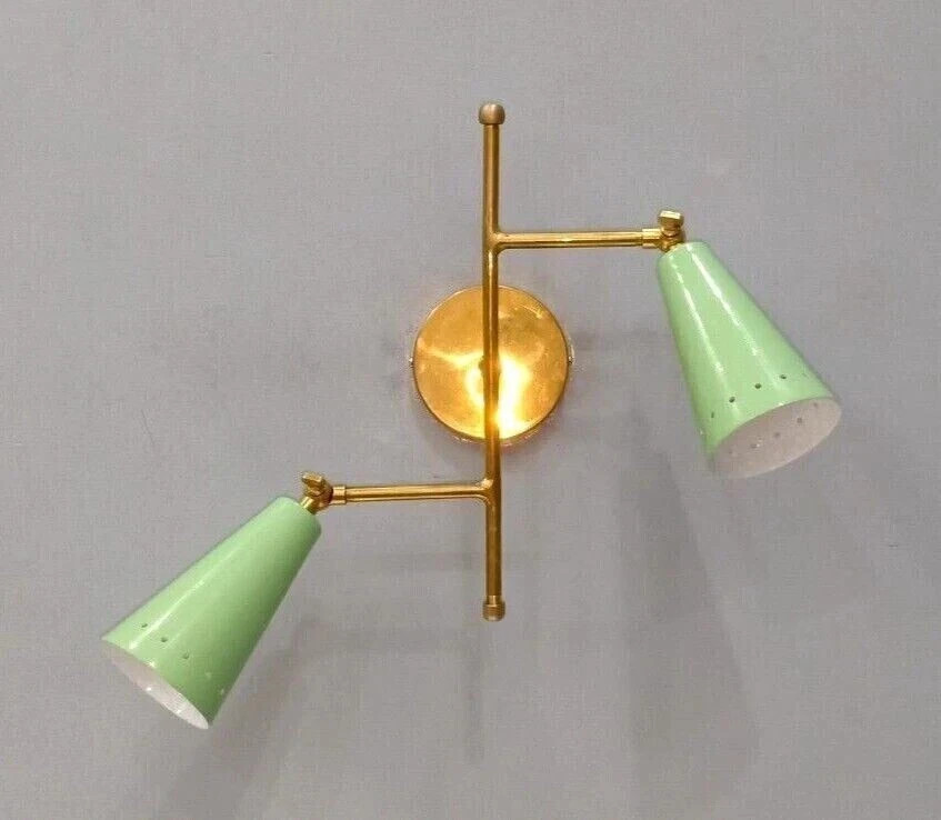 Handmade Brass Mid-Century Modern Wall Sconce Light Fixture