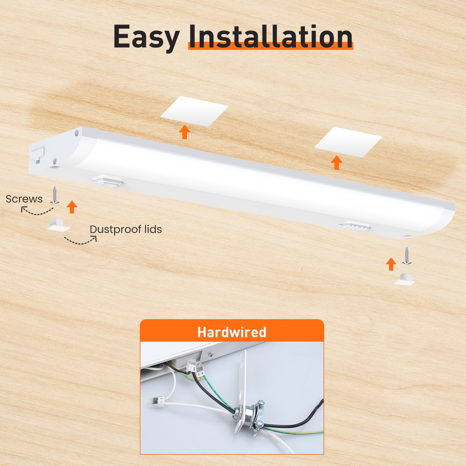 LED 12»/18»/24» Under Cabinet Closet Light Hardwired Kitchen Lamp Linkable