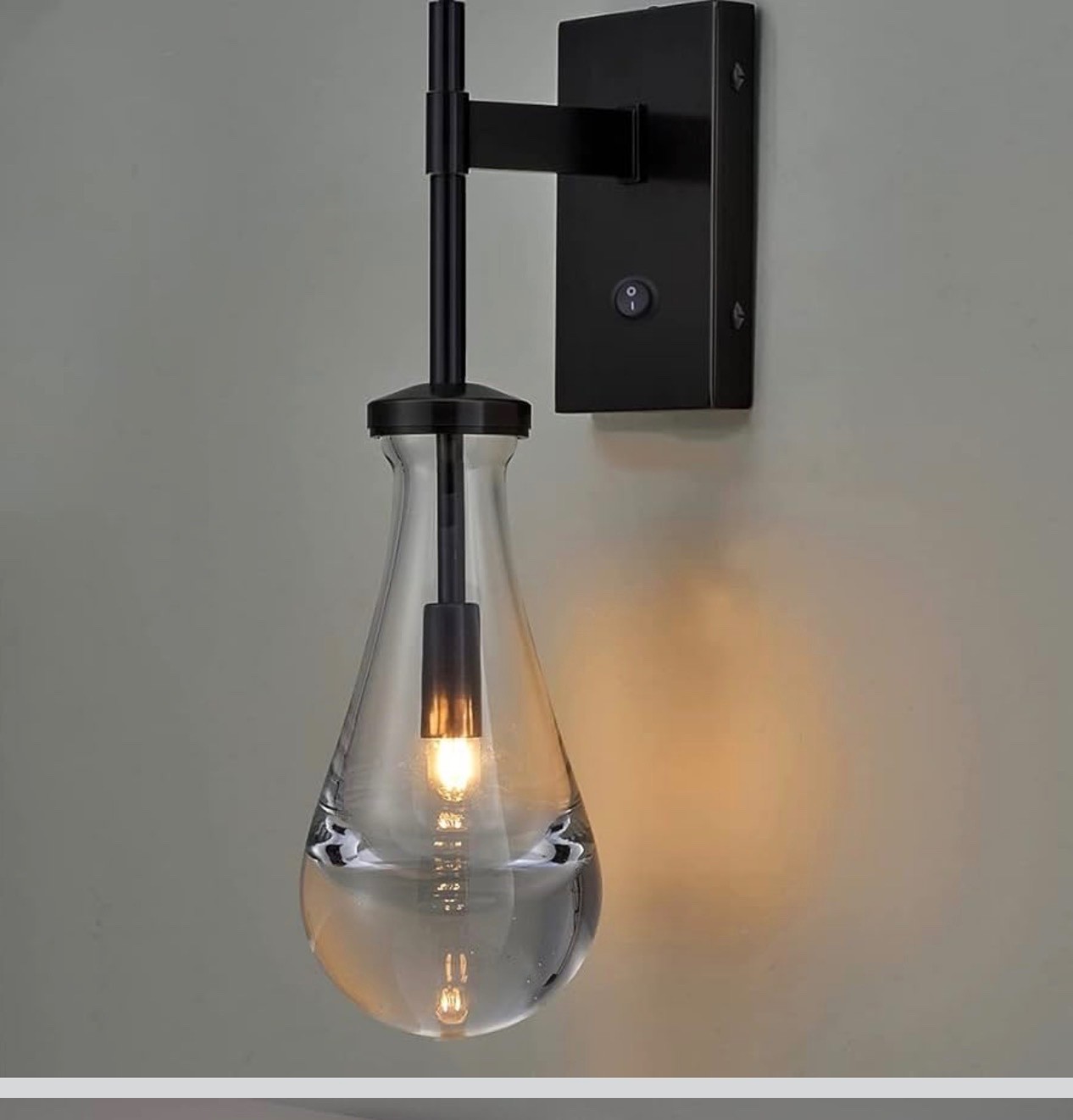 Raindrop Sconce Wall Lighting, Black Wall Sconces,with On/Off Switch Button,…