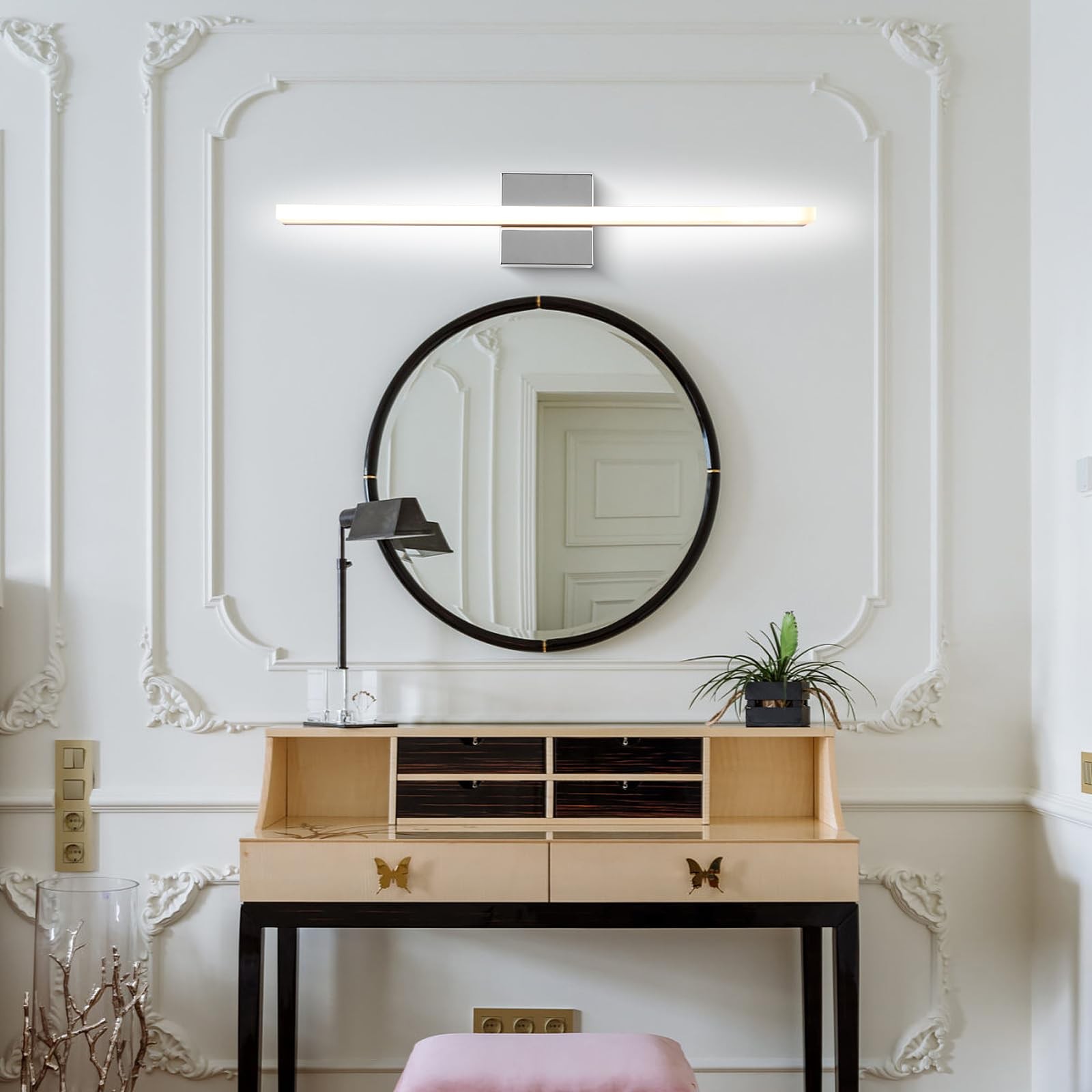 24 Inch Chrome 12W 5000K LED Bathroom Vanity Light Bar Mirror Wall Sconce