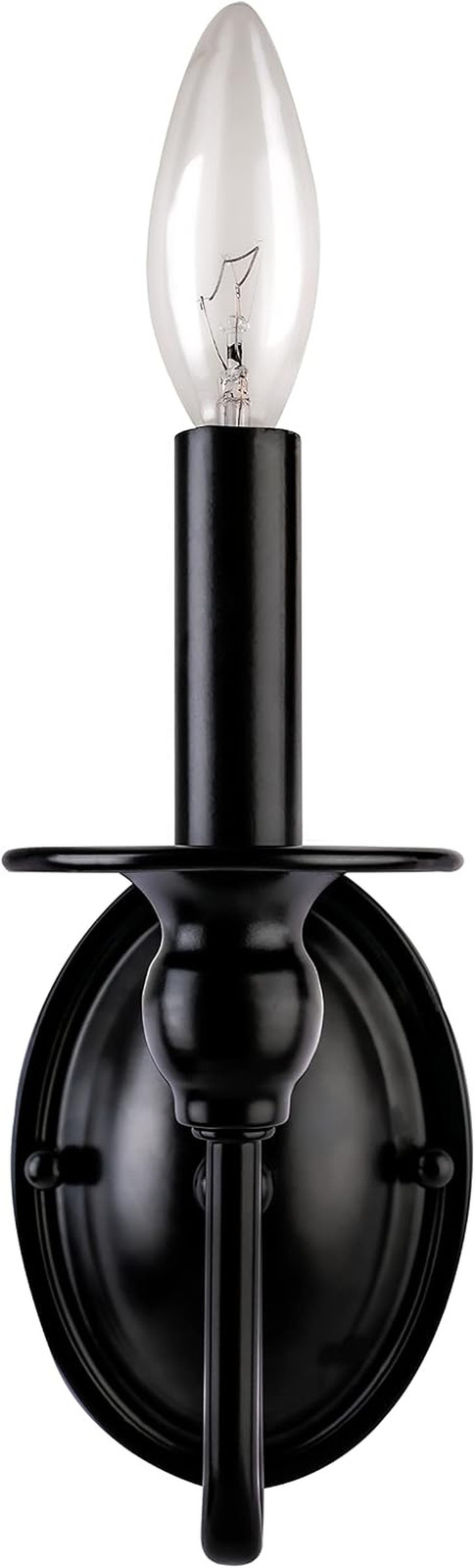 Matte Black 1-Light Indoor Wall Fixture, 4.25″ W x 7.625″ H, Bulb Not Included