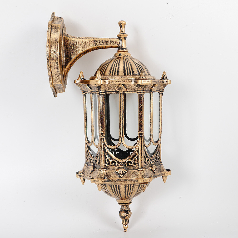 Retro Wall Light Fixture Aluminum Lantern Outdoor Garden Lamp Exterior Sconce