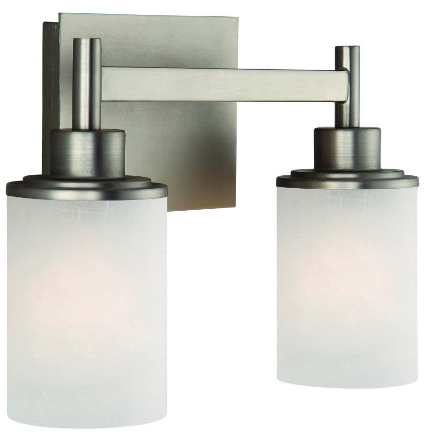 Canarm Lyndi 13”W Brushed Nickel 2 Light Up Or Down Bathroom Vanity Light – NIB!