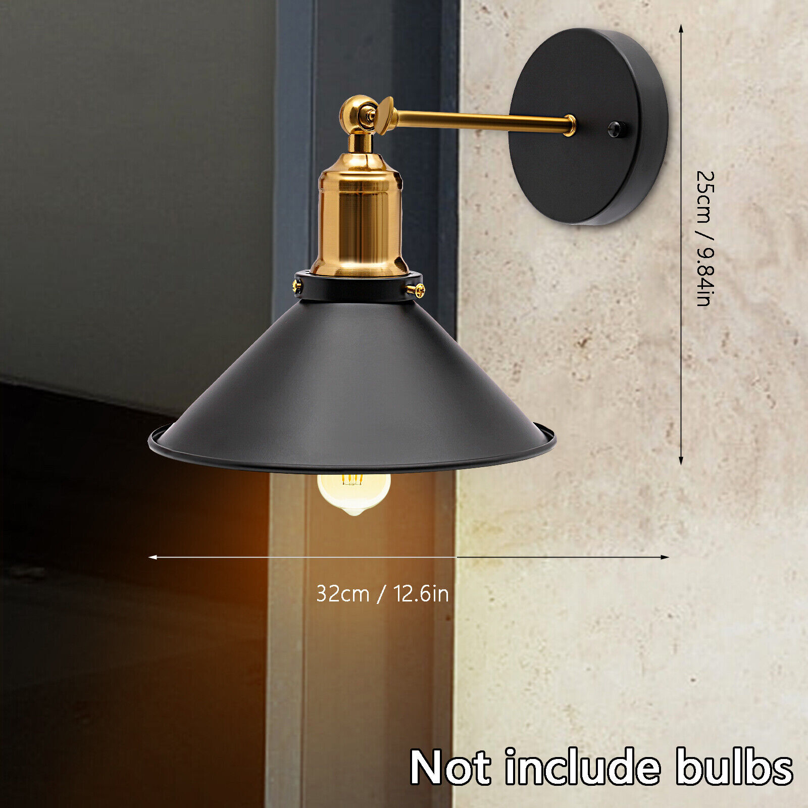110V Industrial Wall Sconce Light Bedroom Lighting Fixture Vintage Wall Lamp