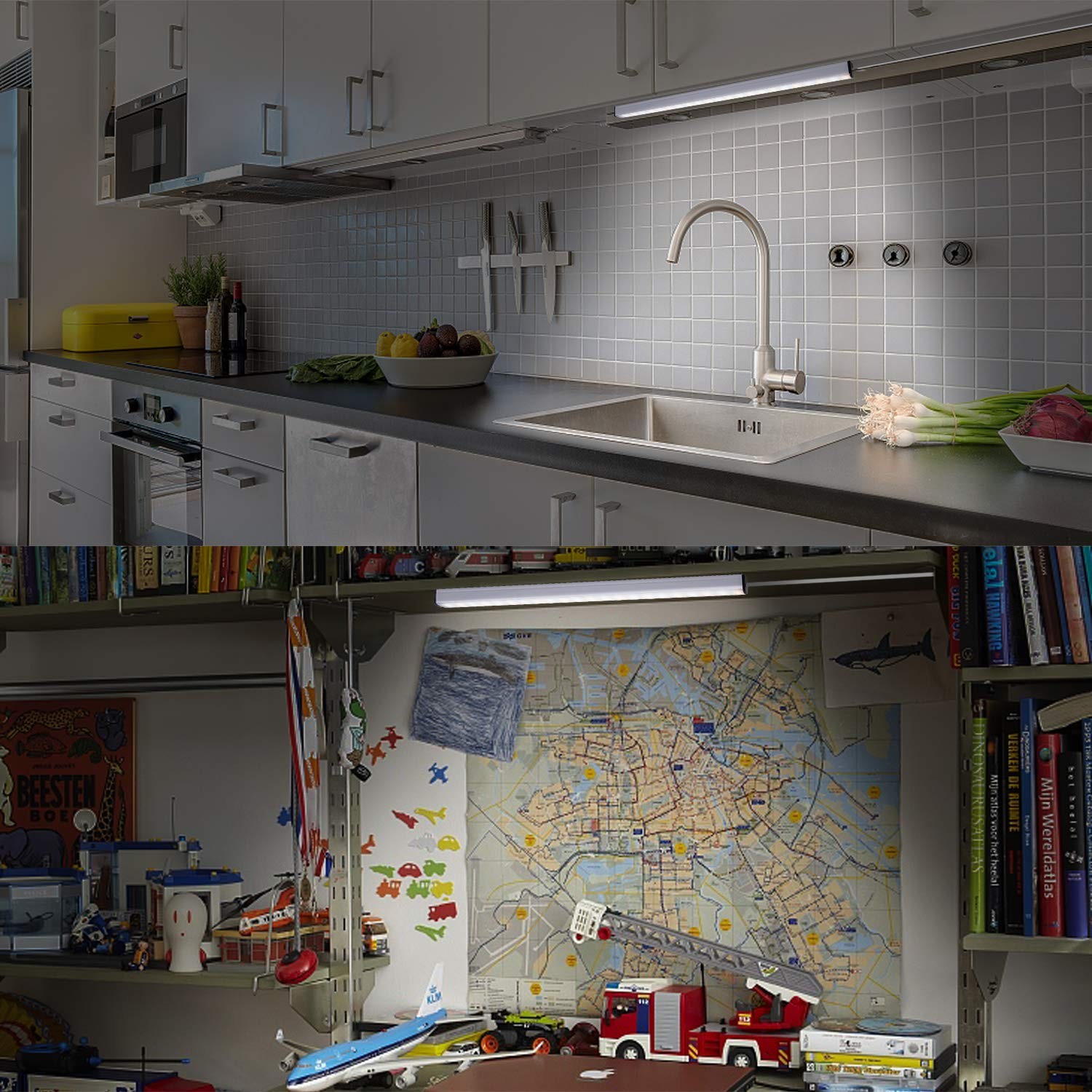 12 Inch USB Powered Cool White LED Light Bar Under Cabinet Plug In Light