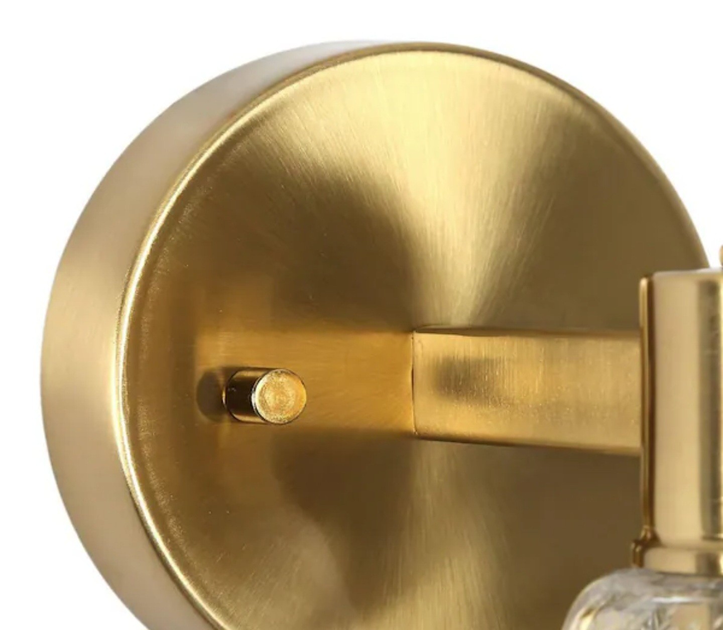 Modern 21.5in W 3Light Plated Natural Brass Vanity Light Bell Clear Seeded Glass