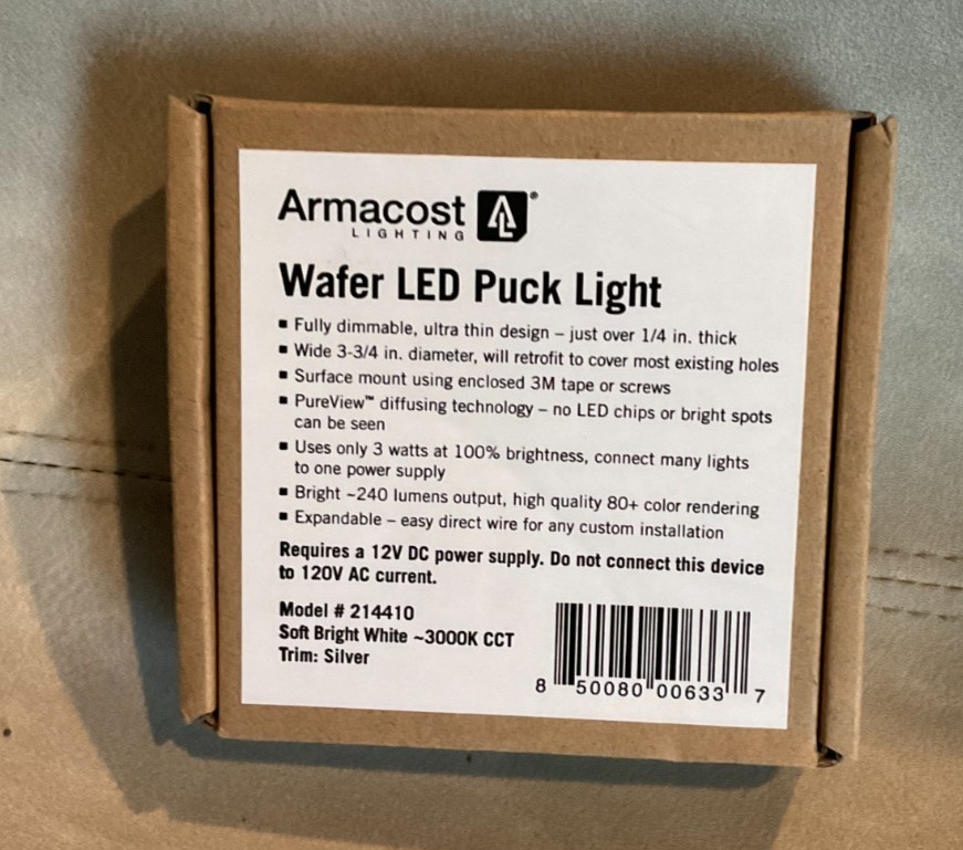 Armacost Lighting Wafer Thin Soft White LED Puck Light Polished Chrome Finish