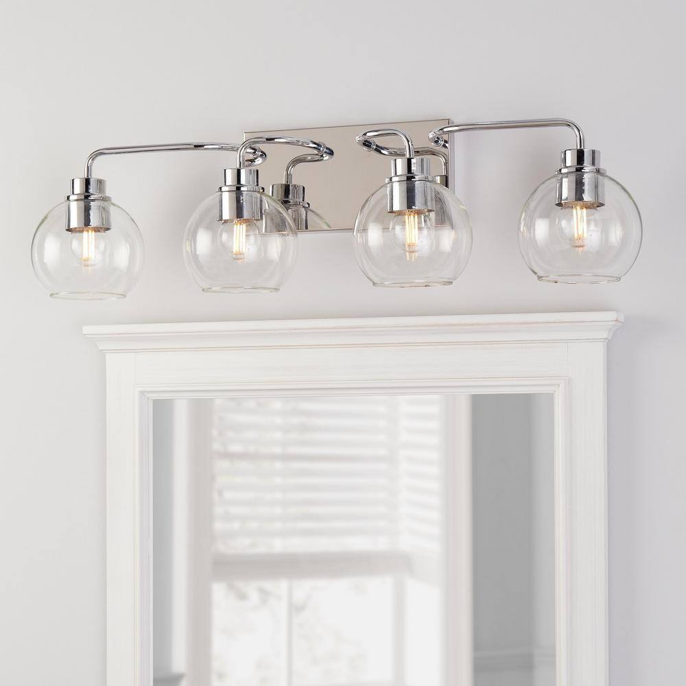 Hampton Bay Vista Heights 4 Light Polished Chrome Bathroom Vanity Light