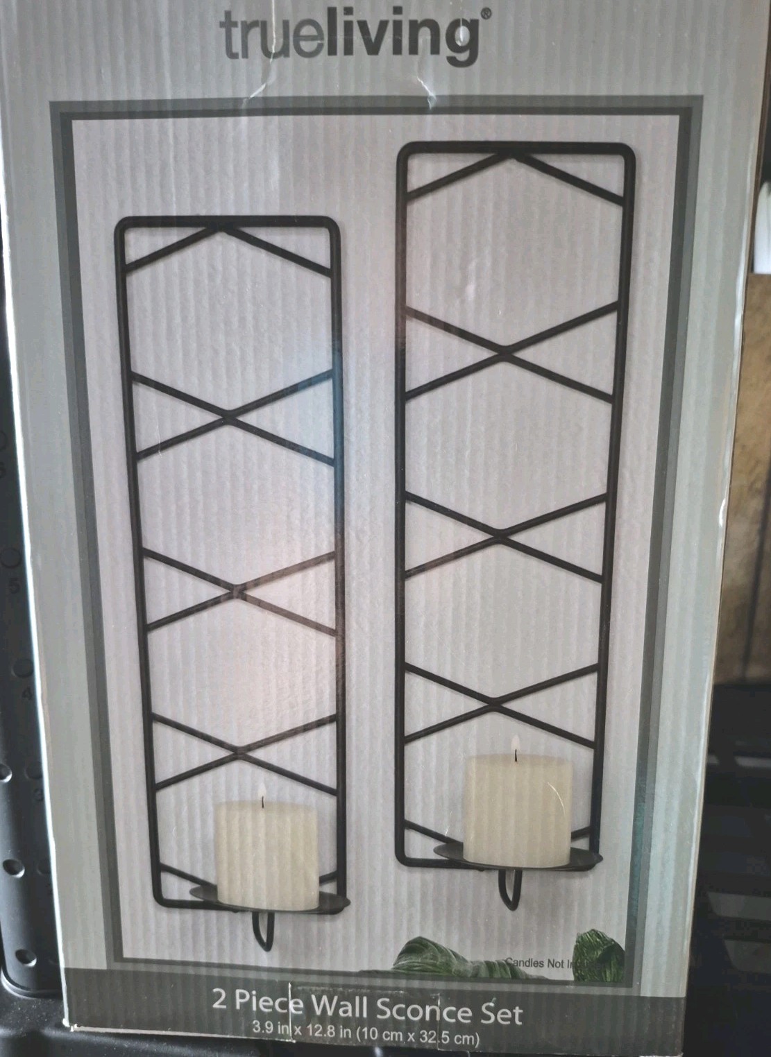 trueliving 2 Piece Black Metal Wall Sconce Set 3.9 x 12.8 in Indoor