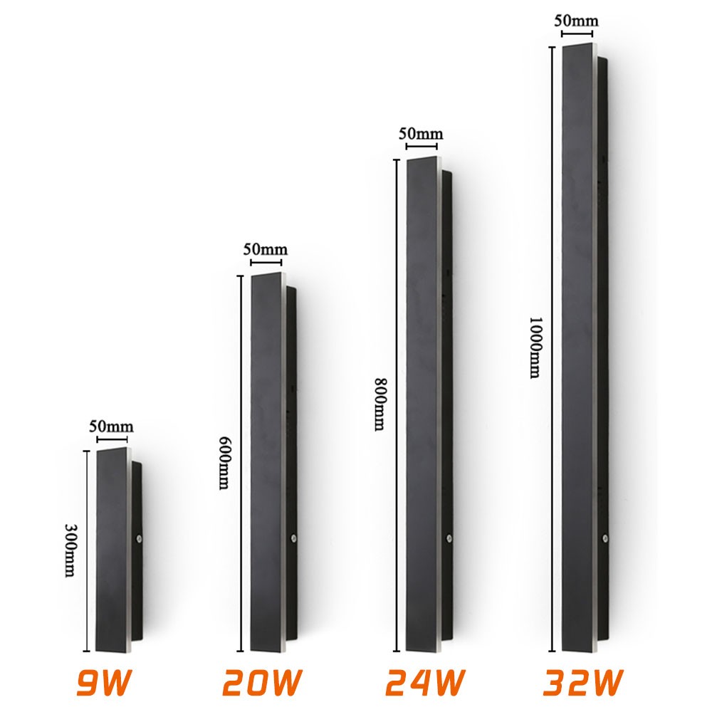 LED Wall Light Sconce Waterproof Outdoor Lamp Exterior Lights Long Strip Modern