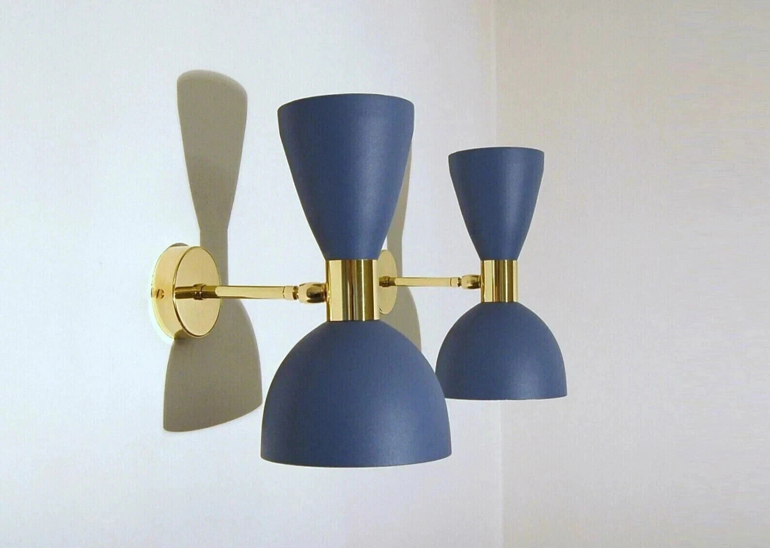 Pair of Italian Diabolo Brass Wall Sconce – Vintage Style Handmade Bedside Lamp