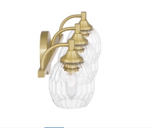 Ashley Harbour DS19194A1 Joie 22 in 3 Light Aged Brass Vanity Light