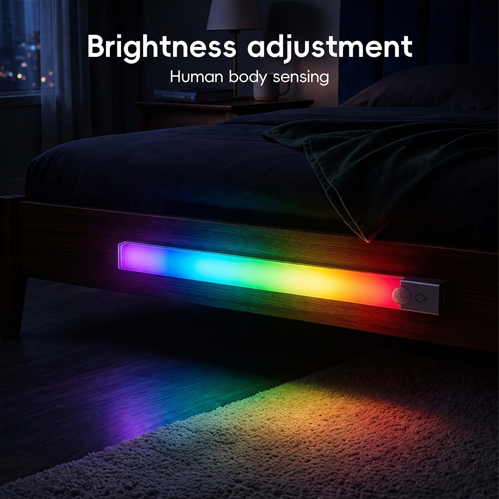2PCS Rechargeable RGB Motion Sensor Under Cabinet Closet Light USB Kitchen Lamp