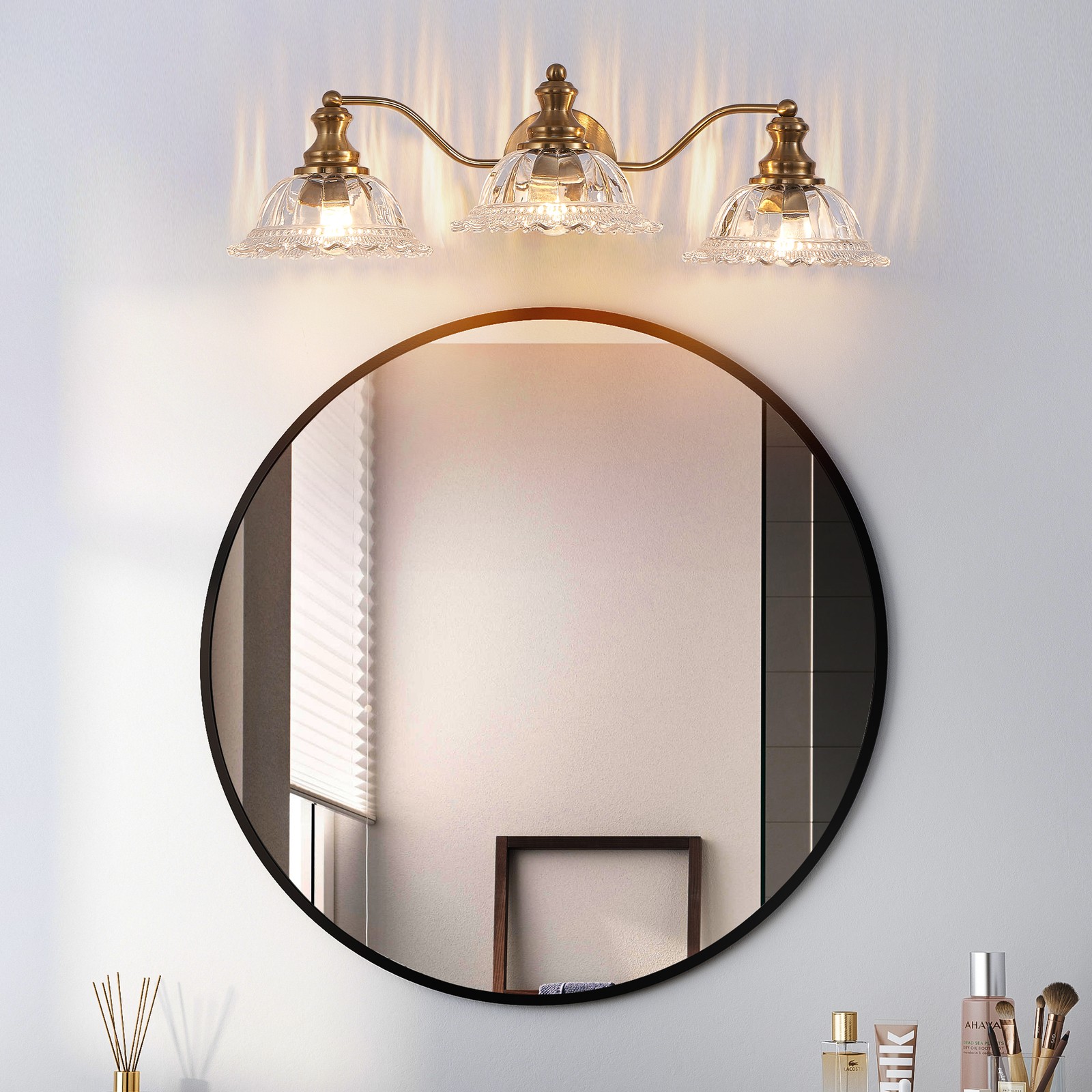 20″ Elegant Retro Vanity Light Bathroom Mirror Wall Lamp Gold LED Sconce Fixture