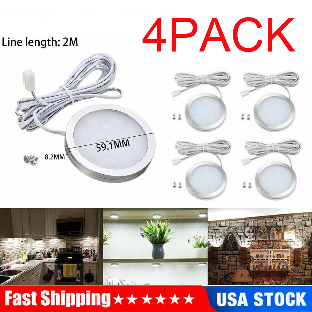 LED Under Cabinet Lighting Set Kitchen Counter Closet Shelf Puck Light Hardwired