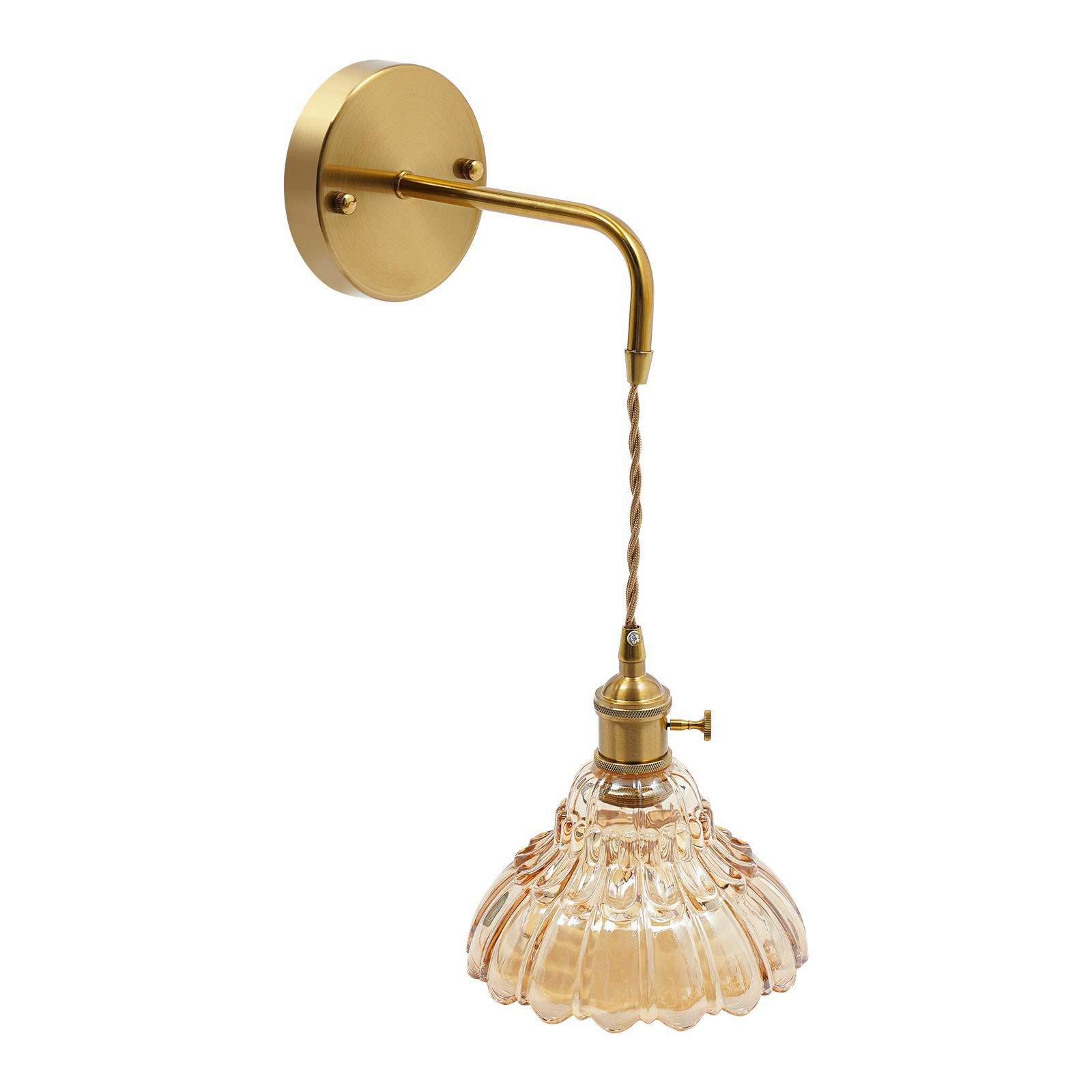Living Room Wall Light Fixtures 2 Pack, Gold Vanity Lights With Floral Lampshade