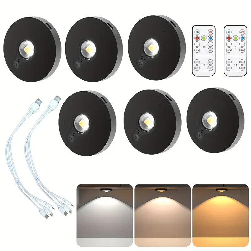 AIBOO LED Rechargeable Under Cabinet Light, 2cm Slim, Remote Control, Magnetic