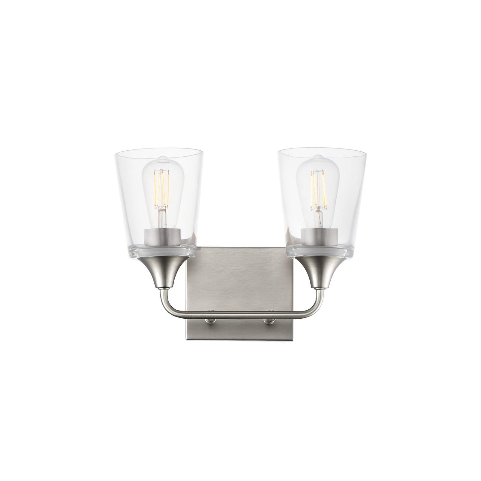Maxim 12882 Hudson 2 Light 13″W Vanity Light – Nickel