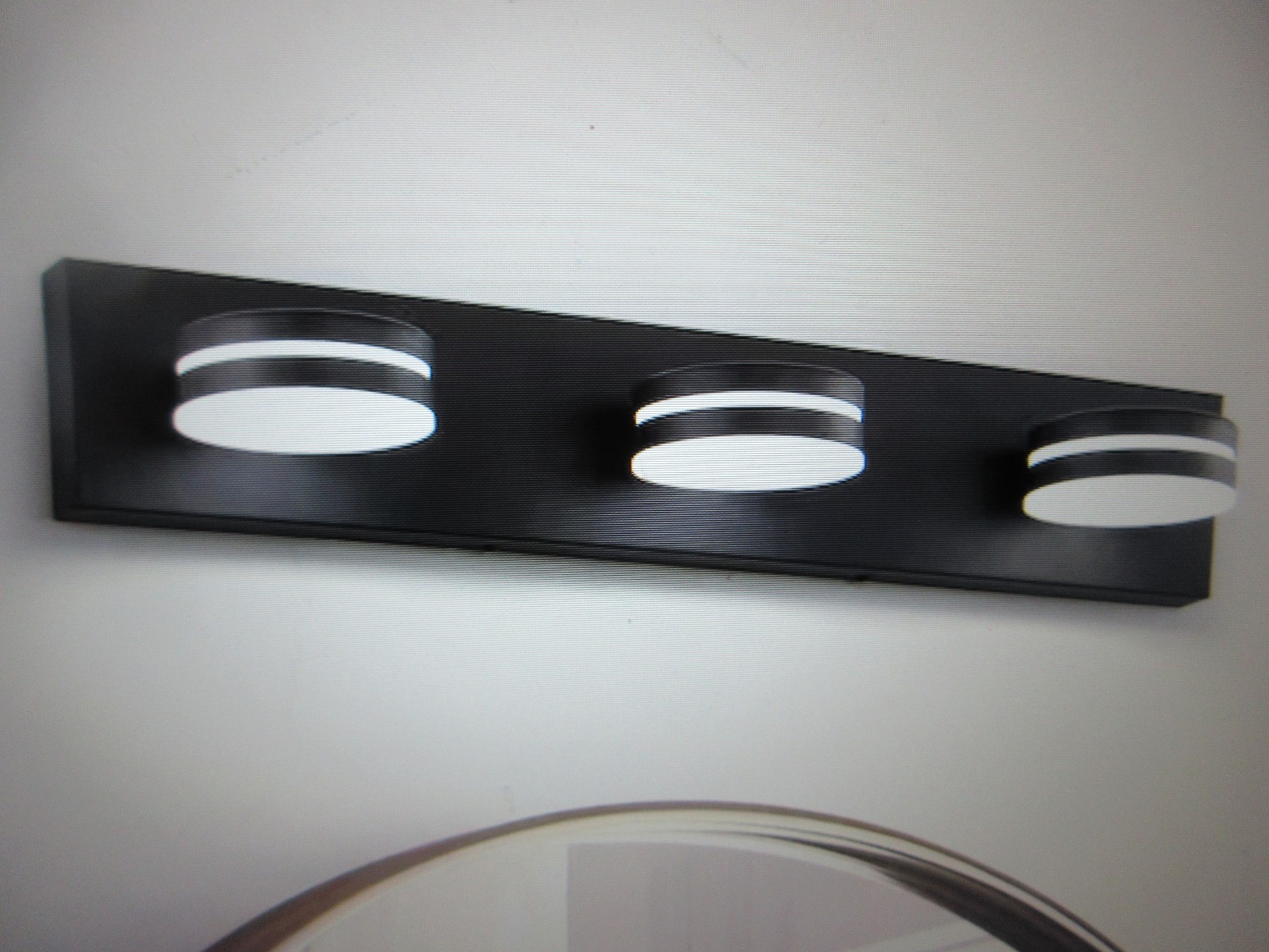 JUSHENG 23.6 in. 3-Light Black LED Vanity Light Bar with Dimmable 5500K Light
