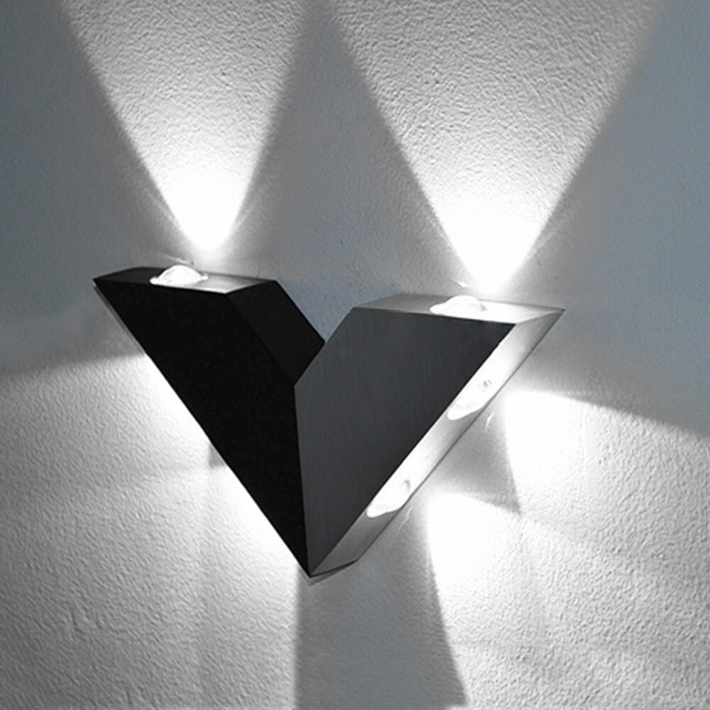 Up/Down 6W LED Wall Sconce Light Dimmable/N V-Shaped Lamp Fixture Aluminum Foyer