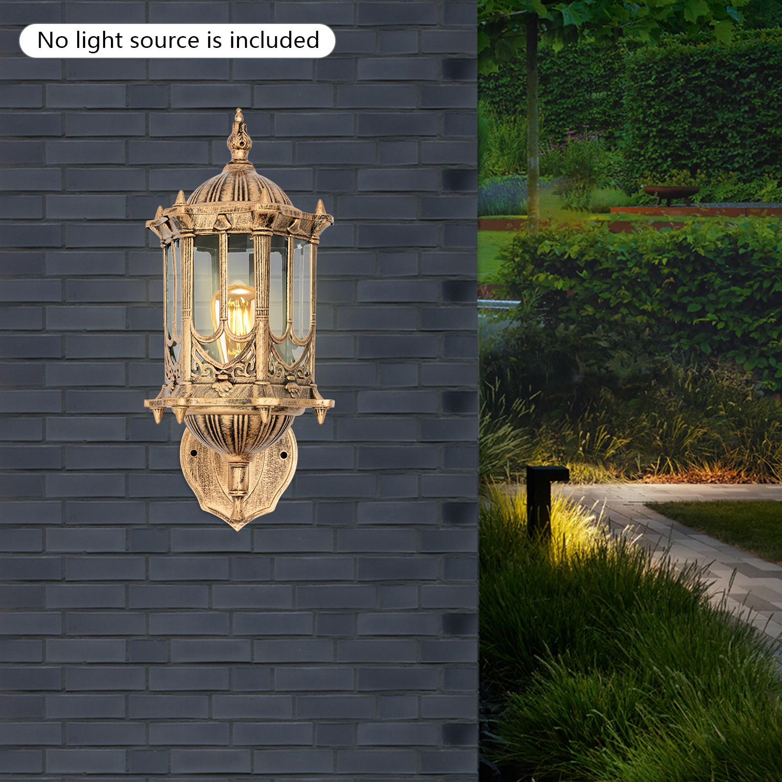 For Backyard Wall Sconce Ip44 Outdoor Wall Light 100-240v 50/60hz Lantern Lamp