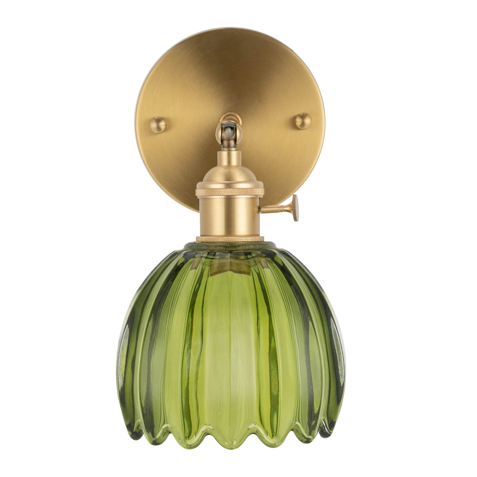 Nordic Green Metal Bedroom Wall Lamp Flower Glass Shape Wall Sconce Light USA