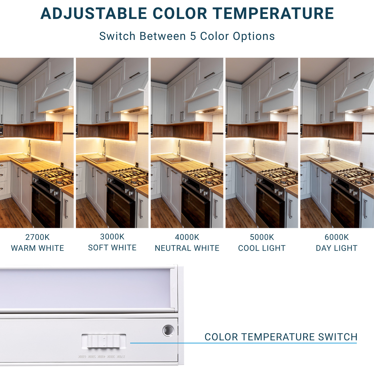 PARMIDA LED 32″ Under Cabinet Light Adjustable Lens, Kitchen Counter Strip Light