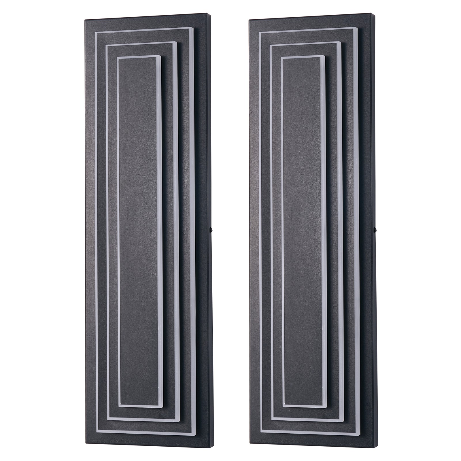 24″ 2 Pack Outdoor Wall Light Black LED Garage Sconce Porch Waterproof Fixtures
