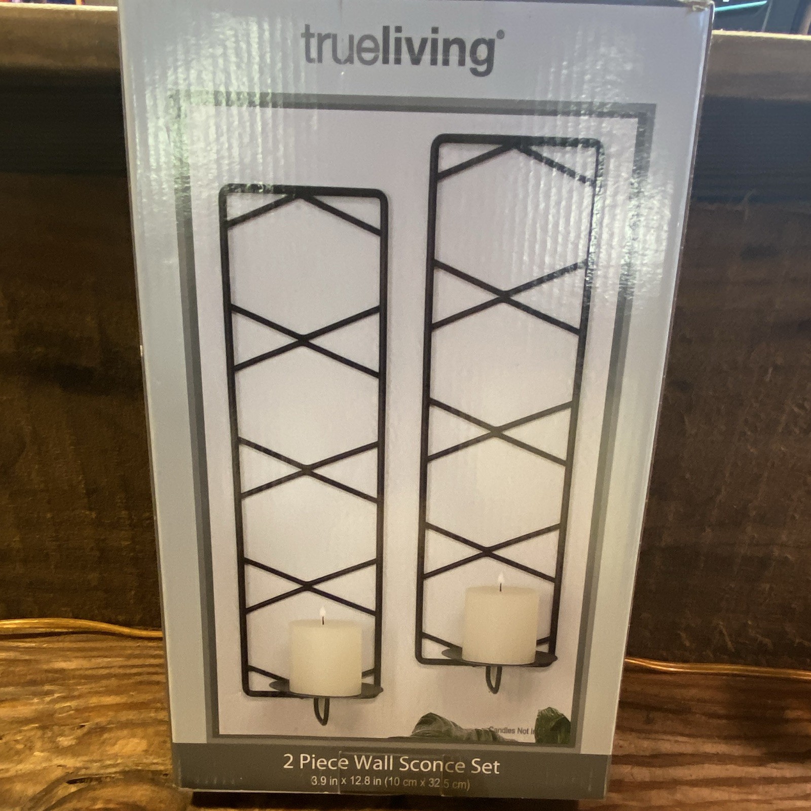 trueliving 2 Piece Black Metal Wall Sconce Set 3.9 x 12.8 in Indoor